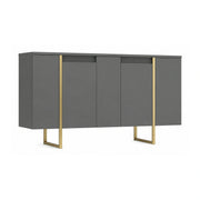 Comoda living gri LUXE, PAL melaminat/metal, 160x35x80 cm