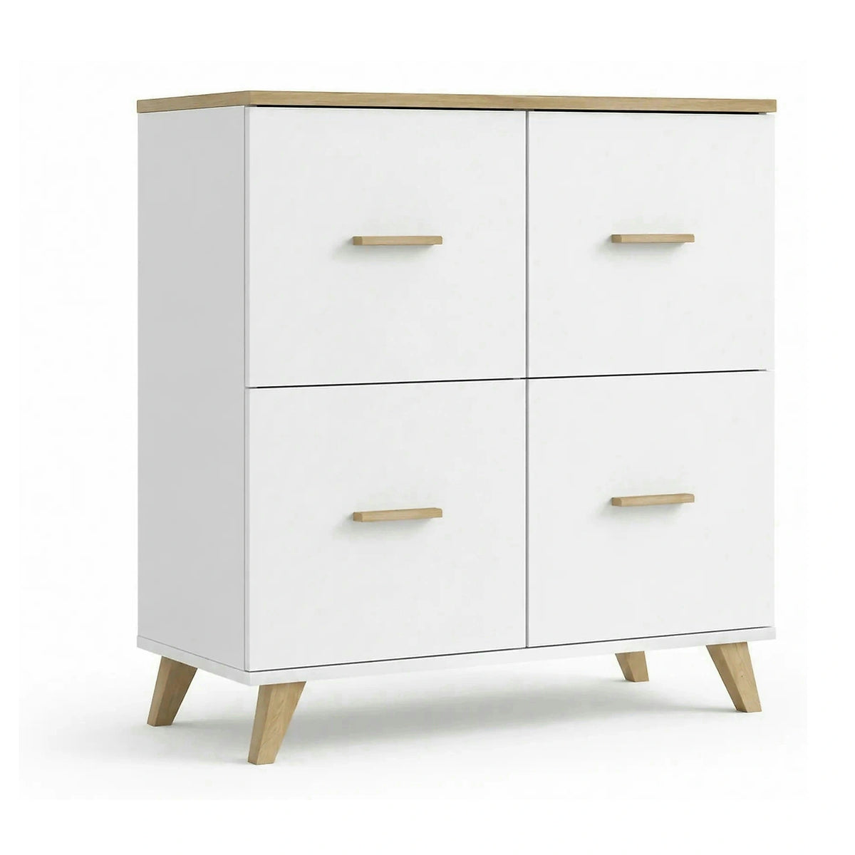 Comoda Lotta, alb, PAL, 110x45x119 cm