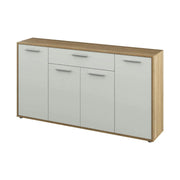 Comoda LUNIA, alb/stejar sonoma, 163x33x86 cm
