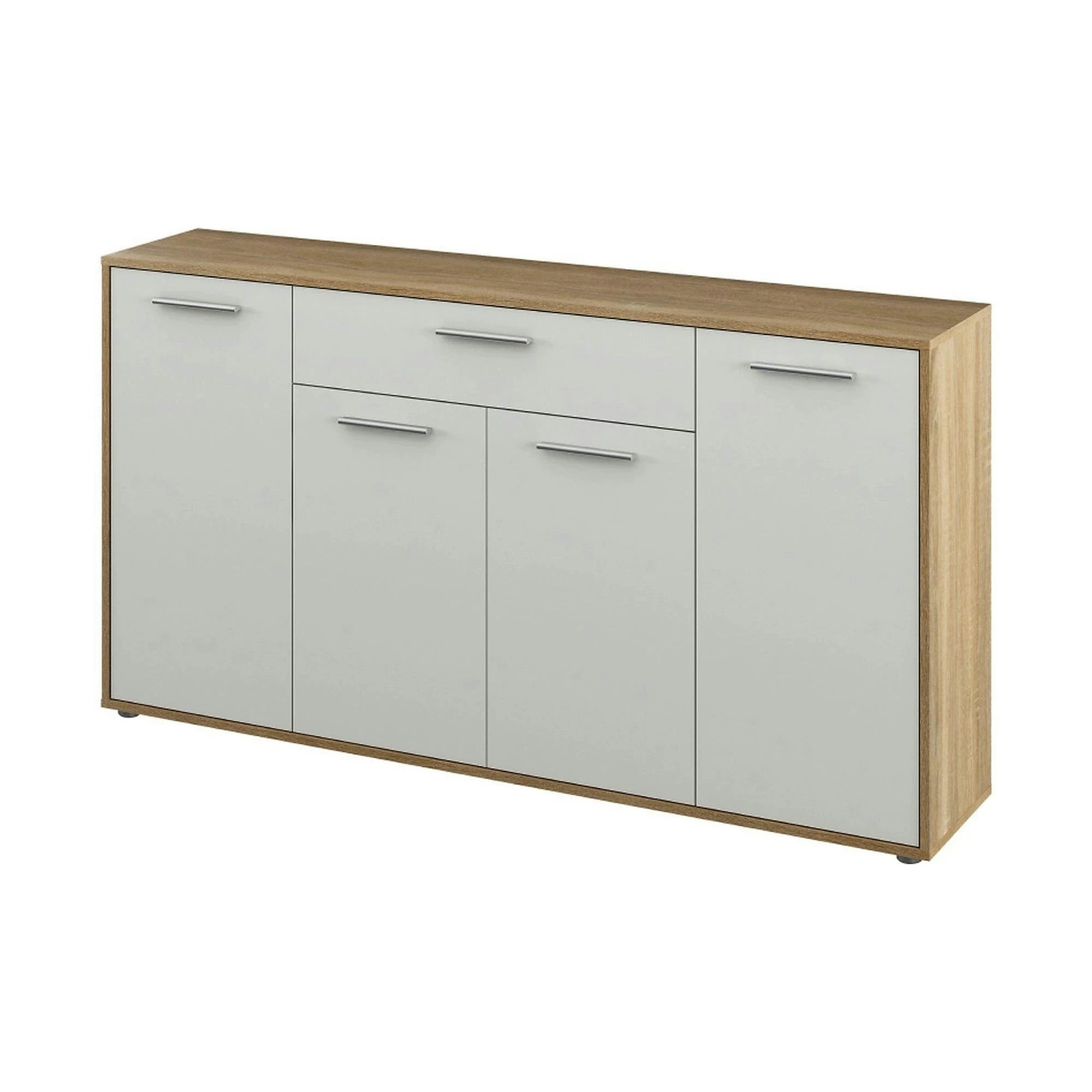 Comoda LUNIA, alb/stejar sonoma, 163x33x86 cm