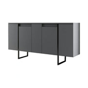 Comoda LUXE, gri antracit/negru, PAL melaminat, 160x35x80 cm