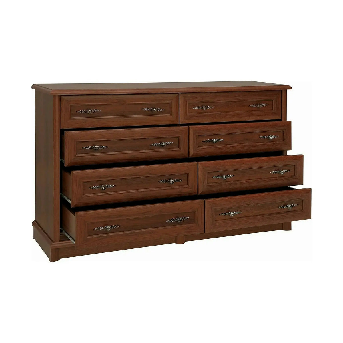 Comoda mare dormitor Kent EKOM8S, castan, PAL, 154x45x91 cm