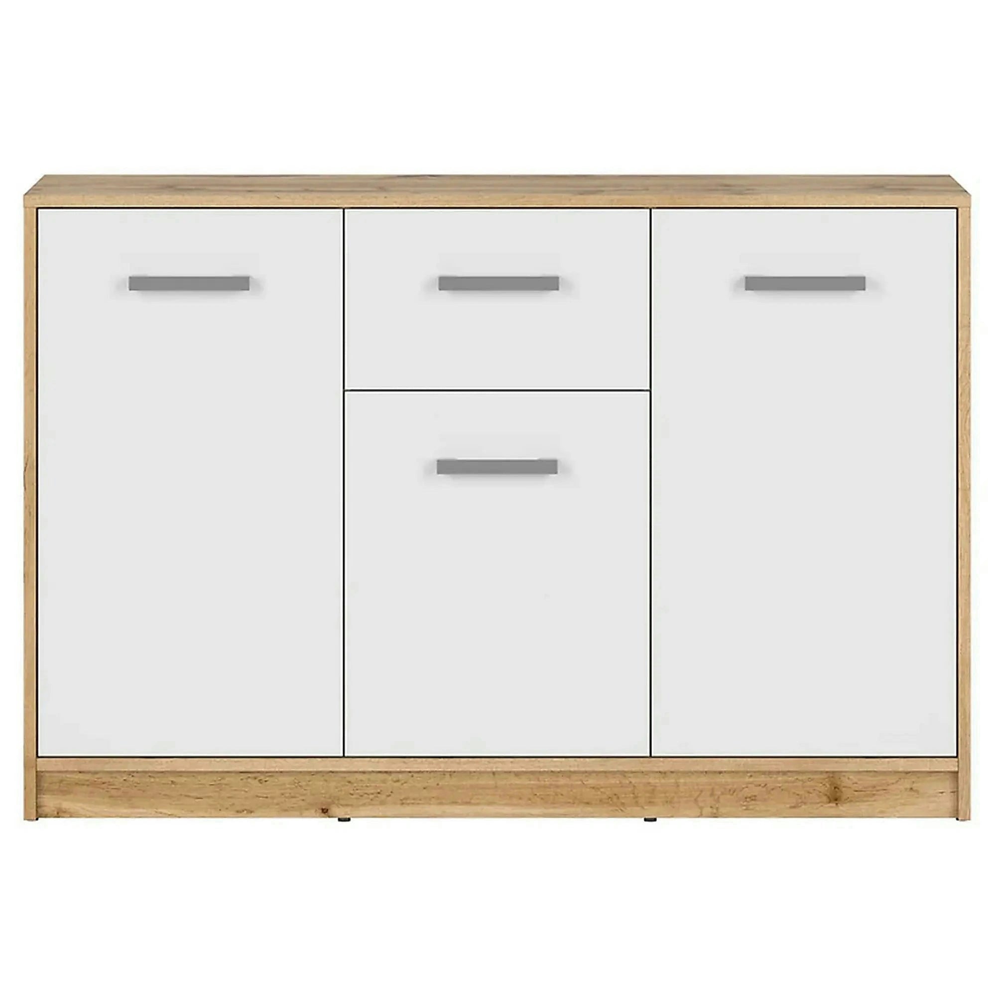 Comoda Matos, stejar wotan/alb, PAL, 119x34x79 cm