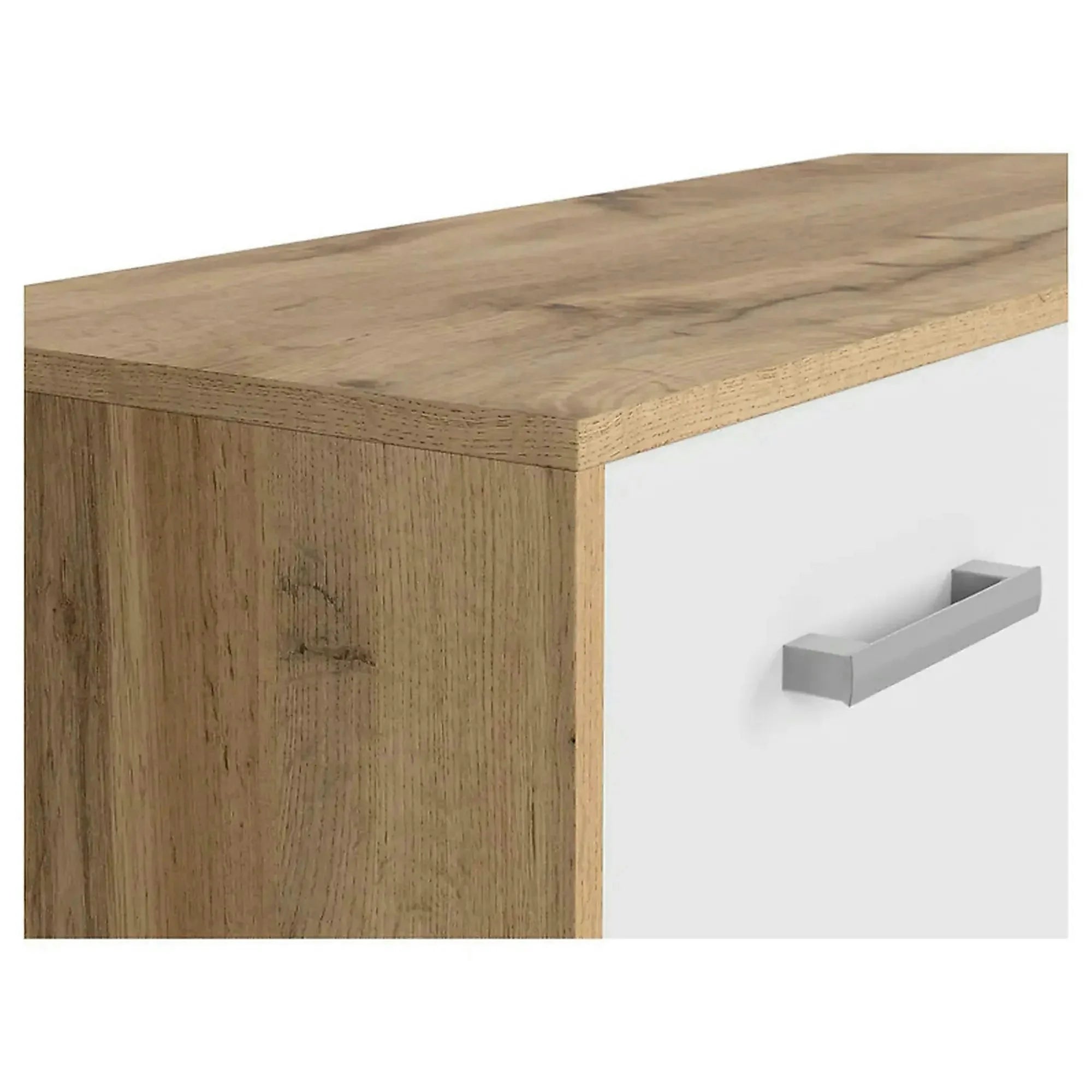 Comoda Matos, stejar wotan/alb, PAL, 119x34x79 cm
