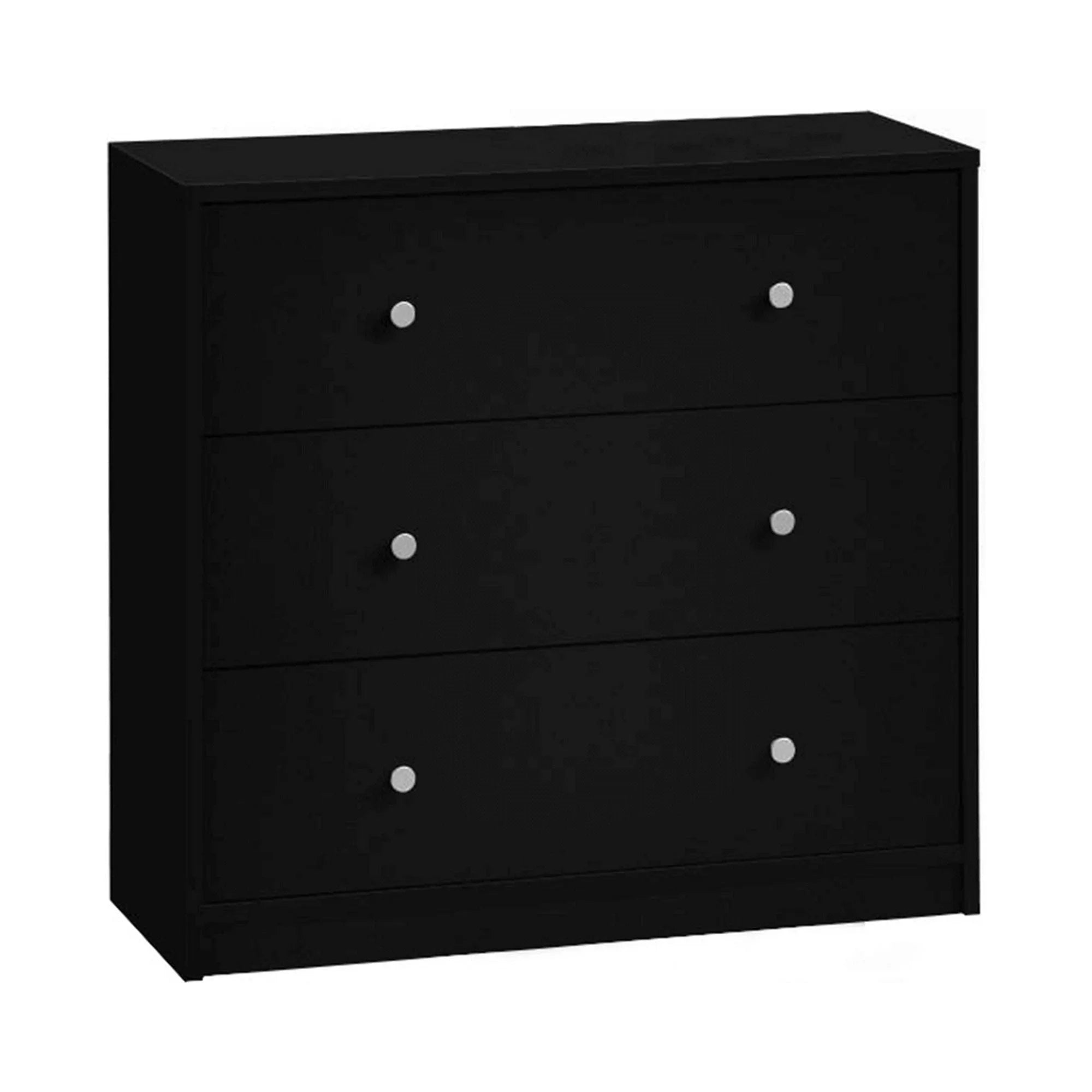 Comoda MAY 3, negru, PAL melaminat, 72x30x68 cm