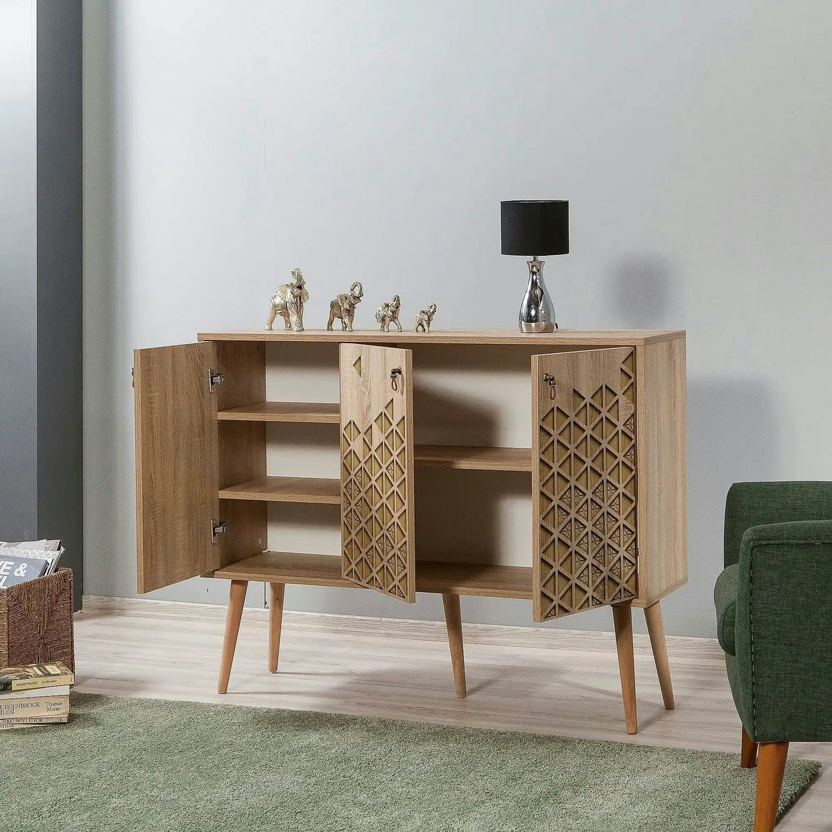 Comoda Mega-120, stejar sonoma, PAL melaminat, 120x36x90 cm