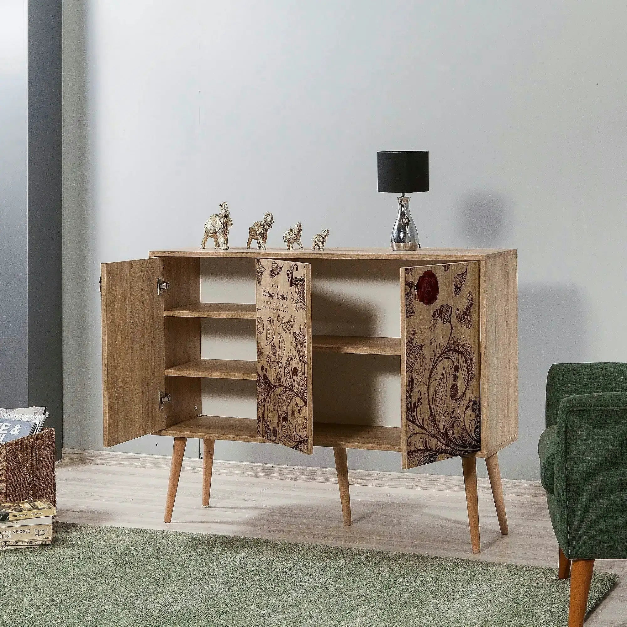 Comoda MEGA-731, stejar sonoma, PAL melaminat, 120x36x90 cm