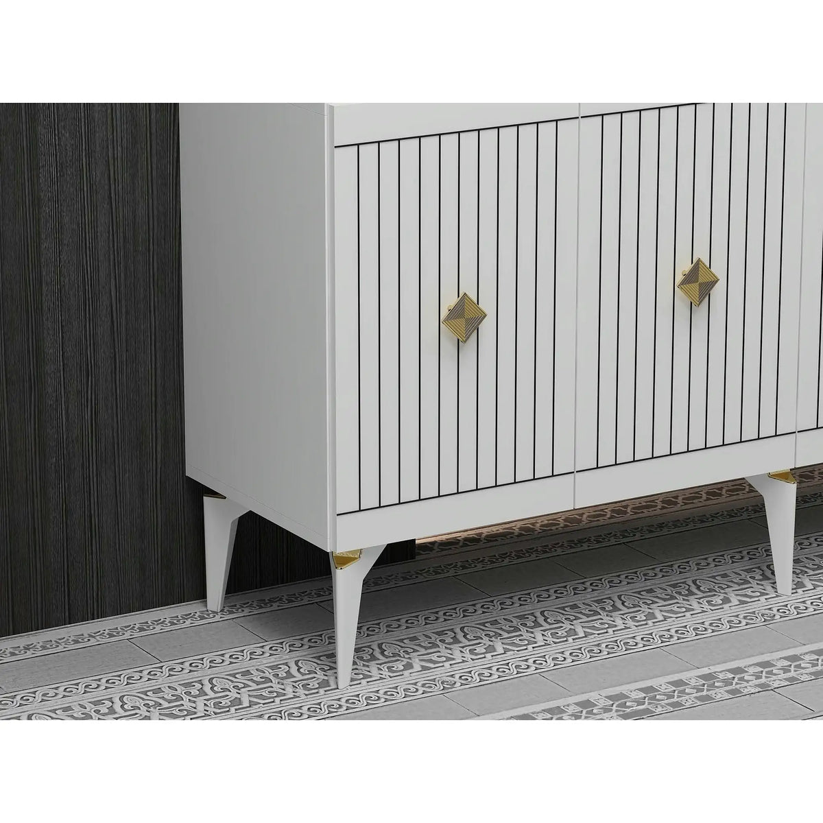 Comoda MIDAS, alb, PAL melaminat, 150x40x79 cm