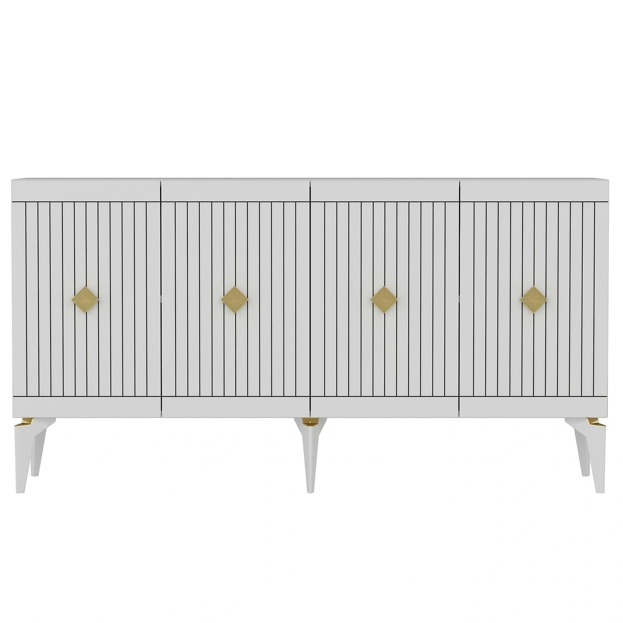 Comoda MIDAS, alb, PAL melaminat, 150x40x79 cm
