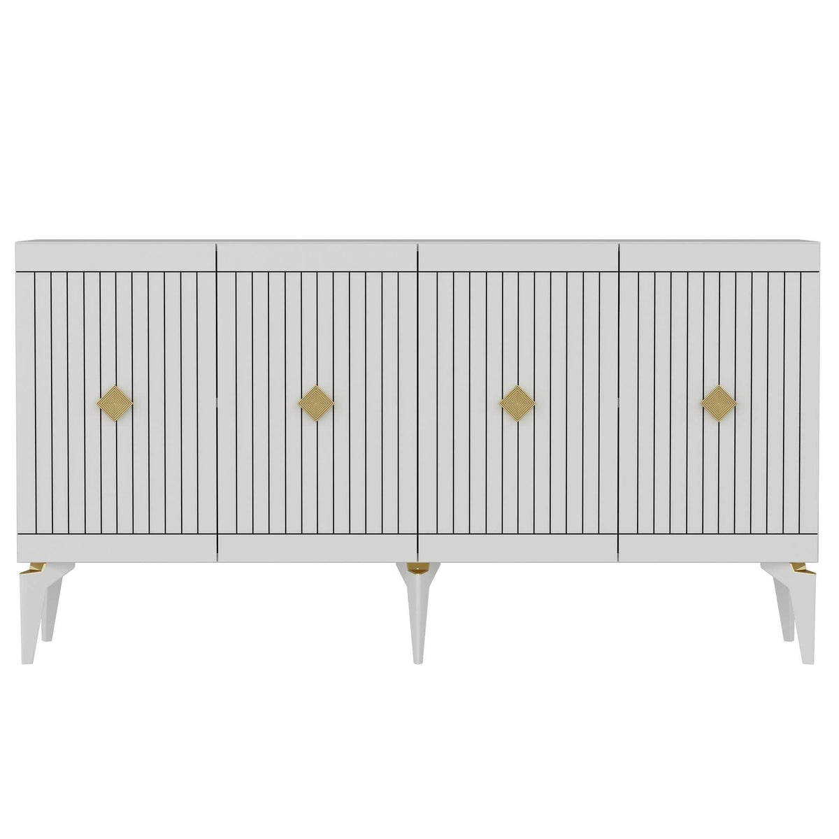 Comoda MIDAS, alb, PAL melaminat, 150x40x79 cm