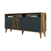 Comoda MILAN, nuc/gri antracit, PAL melaminat, 160x35x78 cm