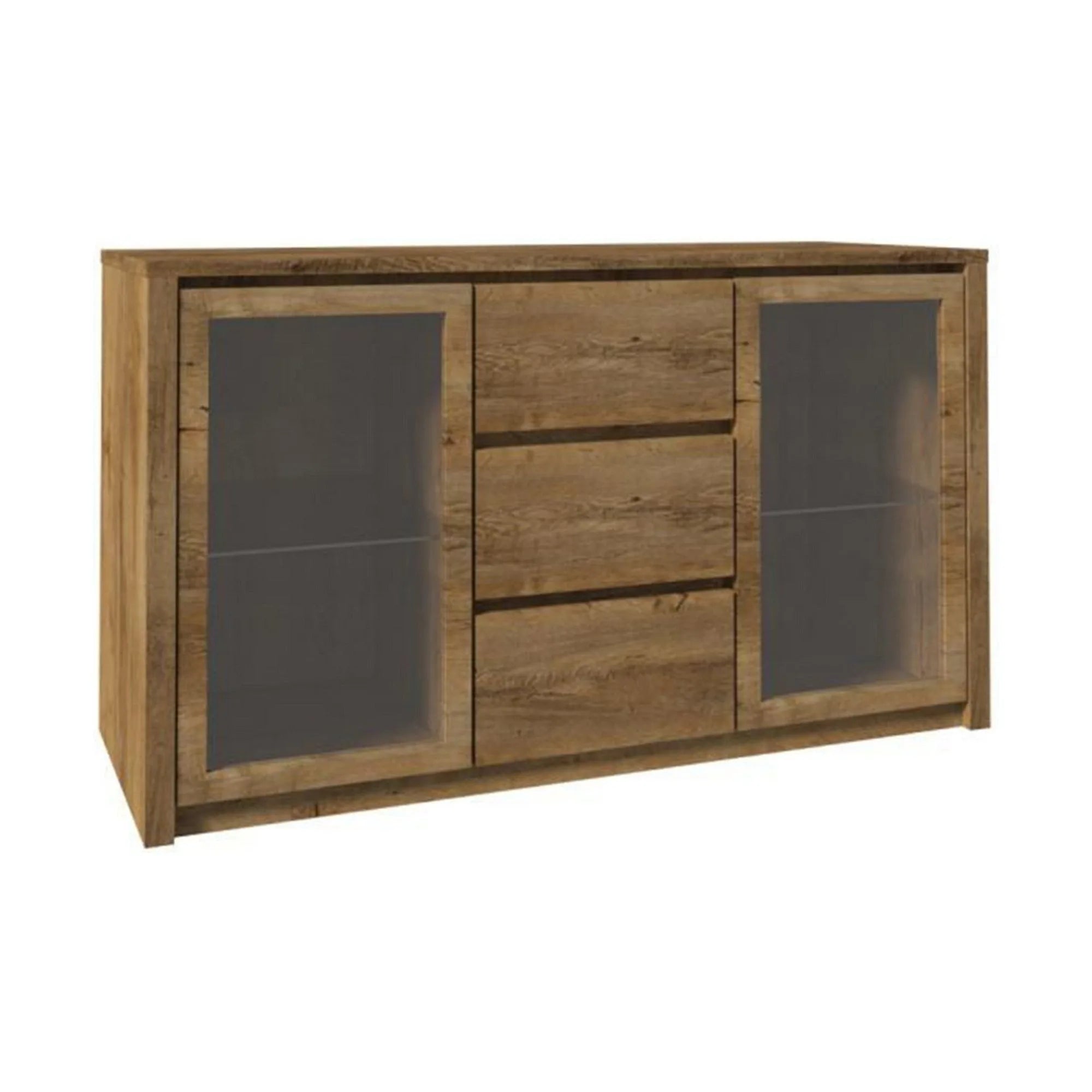 Comoda MONTANA K2D, PAL, stejar lefkas inchis, 140x43x80 cm