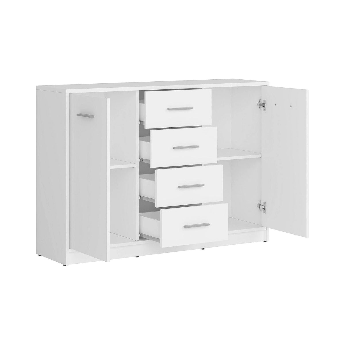 Comoda NEPO PLUS, alb, PAL laminat, 119x34x84 cm