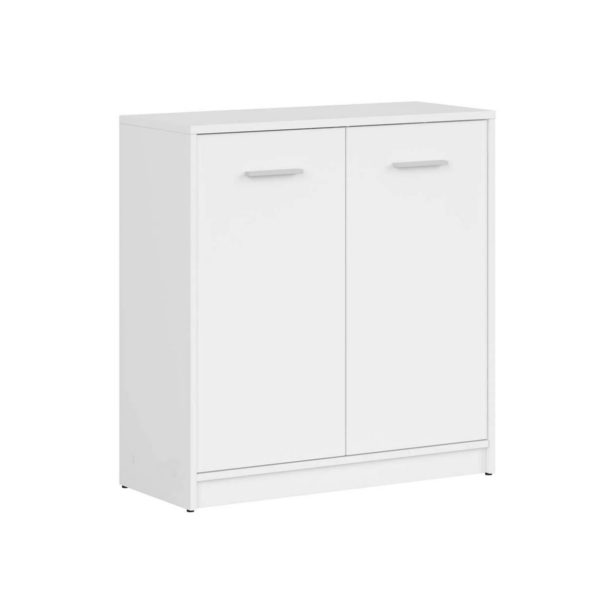 Comoda NEPO PLUS, alb, PAL laminat, cu 2 usi, 80x34x84 cm