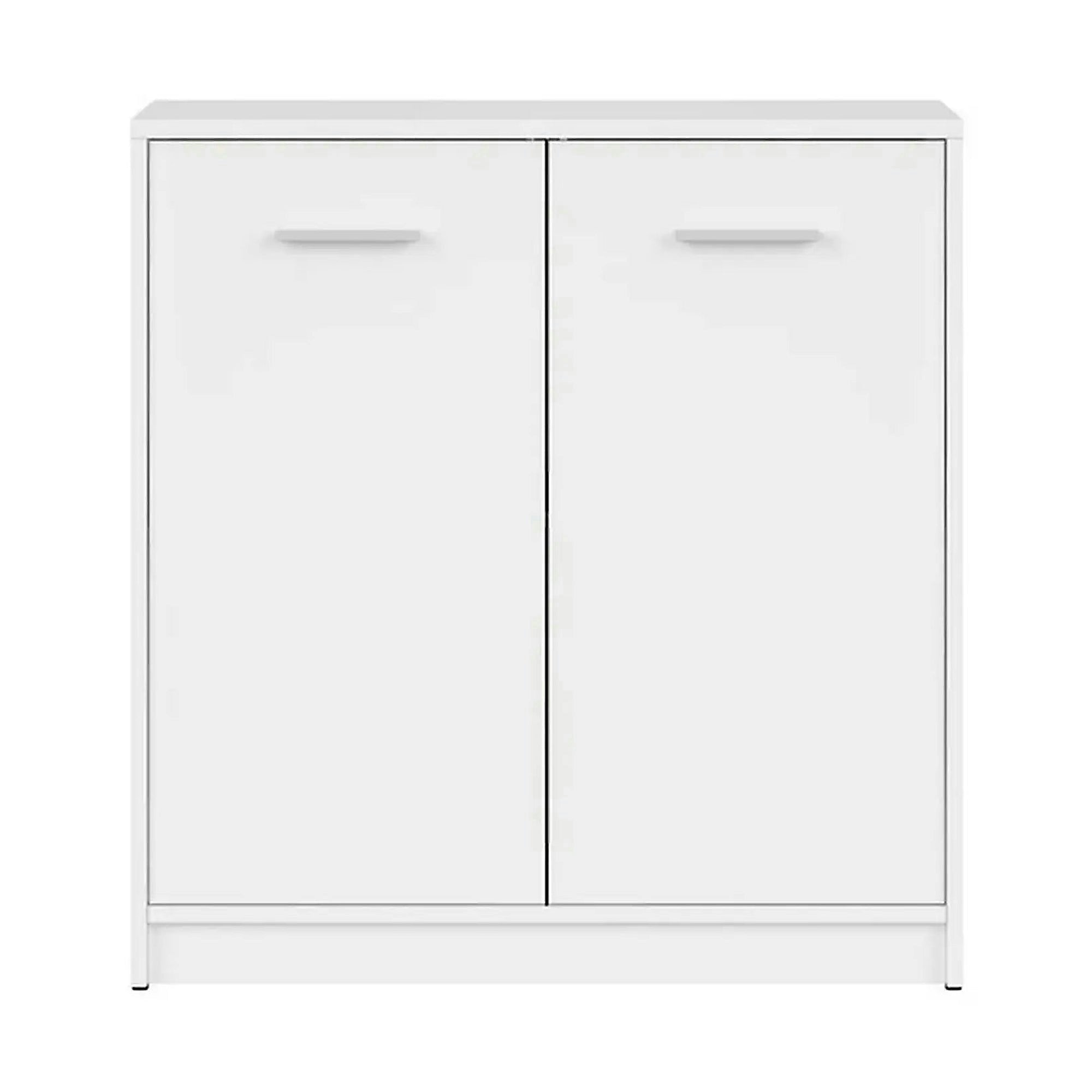 Comoda NEPO PLUS, alb, PAL laminat, cu 2 usi, 80x34x84 cm