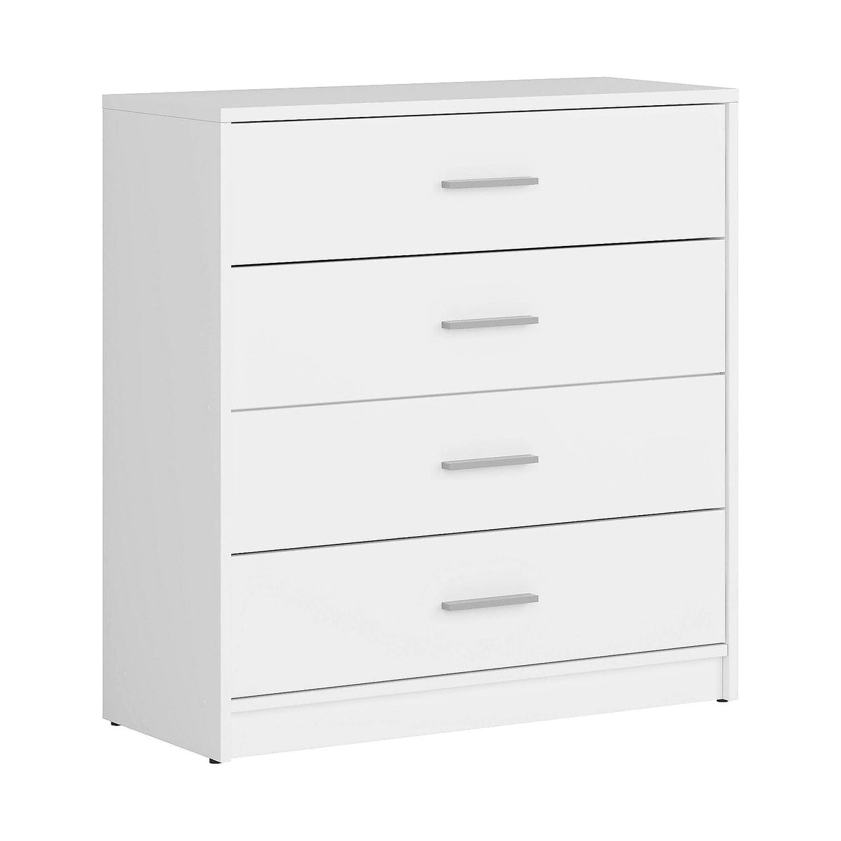 Comoda NEPO PLUS, alb, PAL laminat, cu 4 sertare, 80x34x84 cm