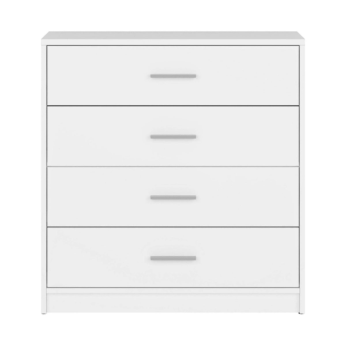 Comoda NEPO PLUS, alb, PAL laminat, cu 4 sertare, 80x34x84 cm