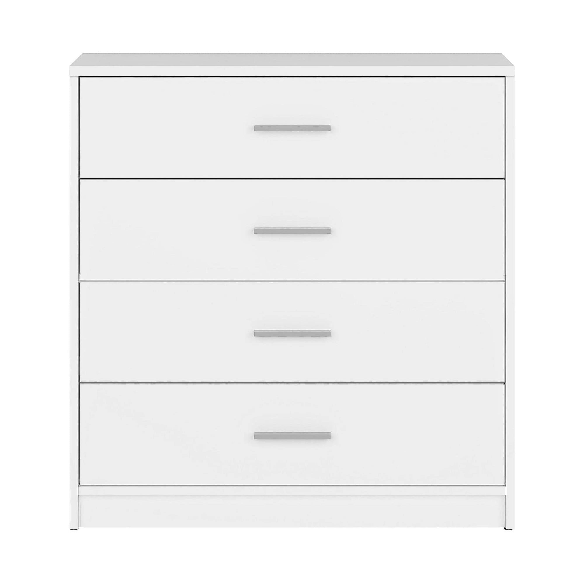 Comoda NEPO PLUS, alb, PAL laminat, cu 4 sertare, 80x34x84 cm