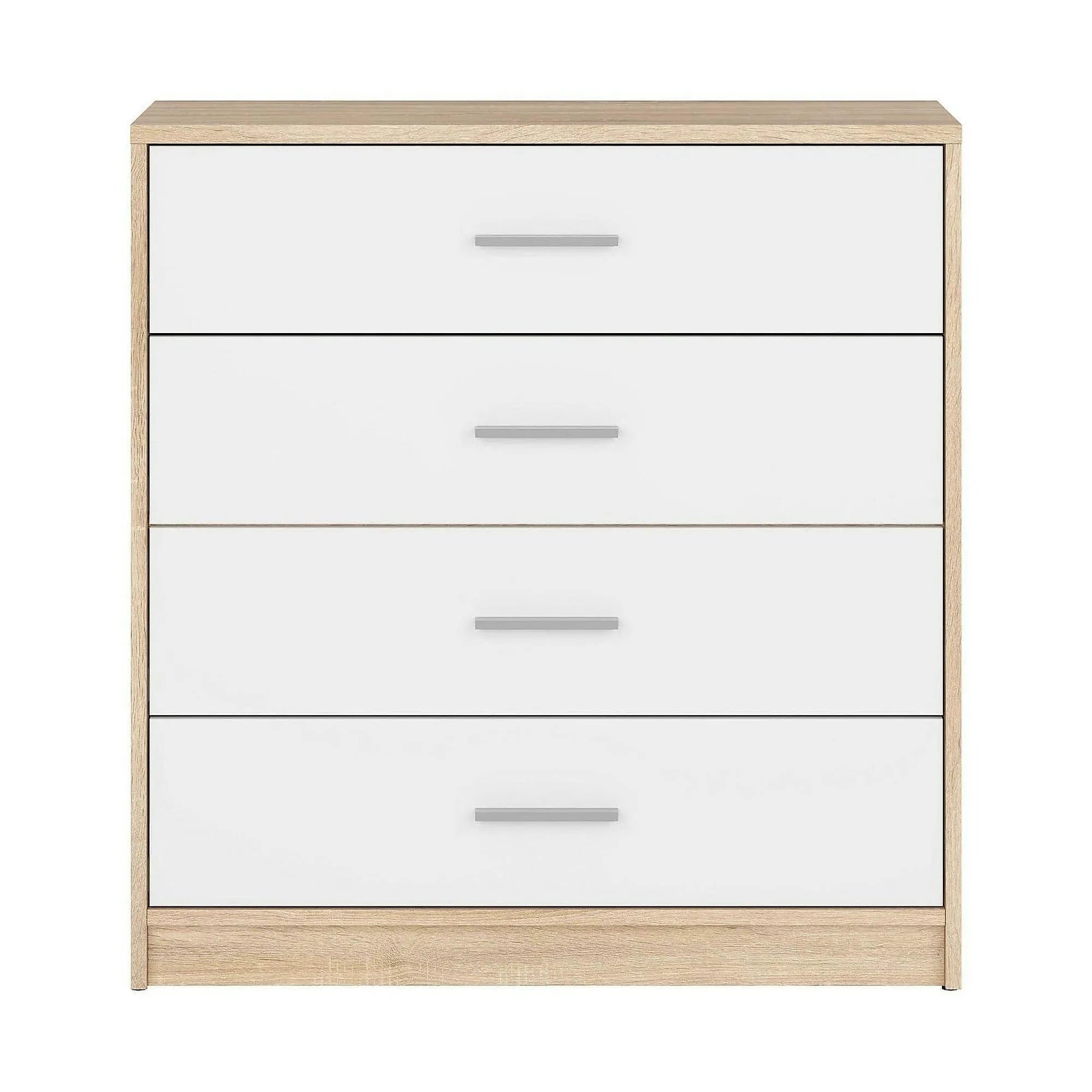 Comoda NEPO PLUS, alb/stejar sonoma, PAL laminat, 80x34x84 cm