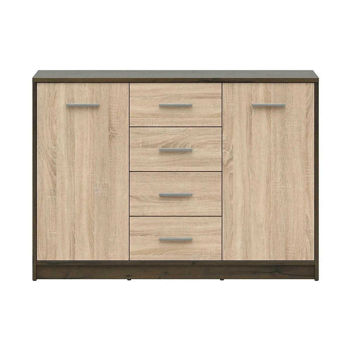 Comoda NEPO PLUS, stejar nobil/stejar sonoma, PAL laminat, 119x34x84 cm