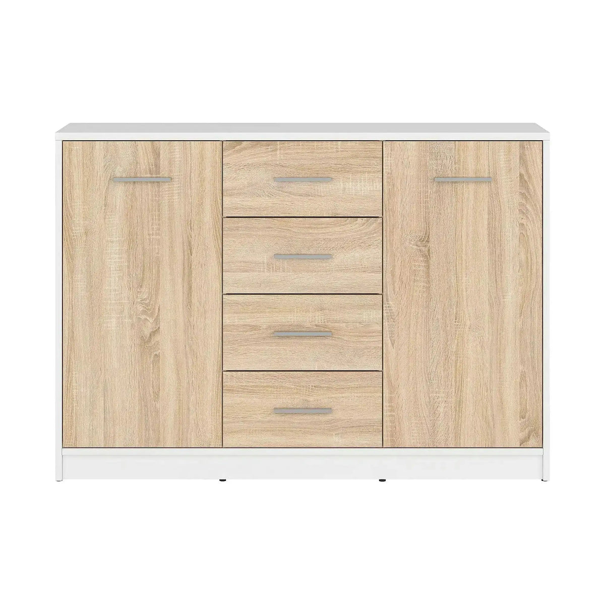 Comoda NEPO PLUS, stejar sonoma/alb, PAL, 119x34x84 cm