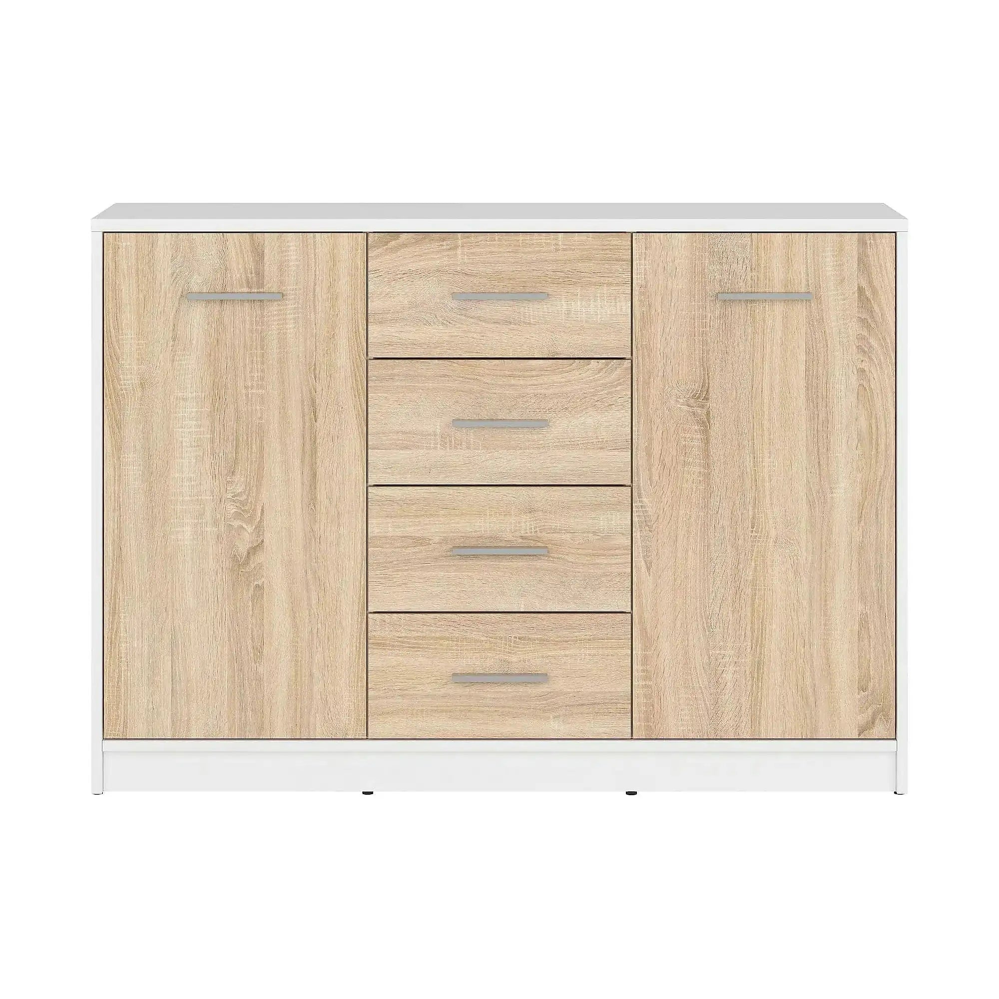 Comoda NEPO PLUS, stejar sonoma/alb, PAL, 119x34x84 cm