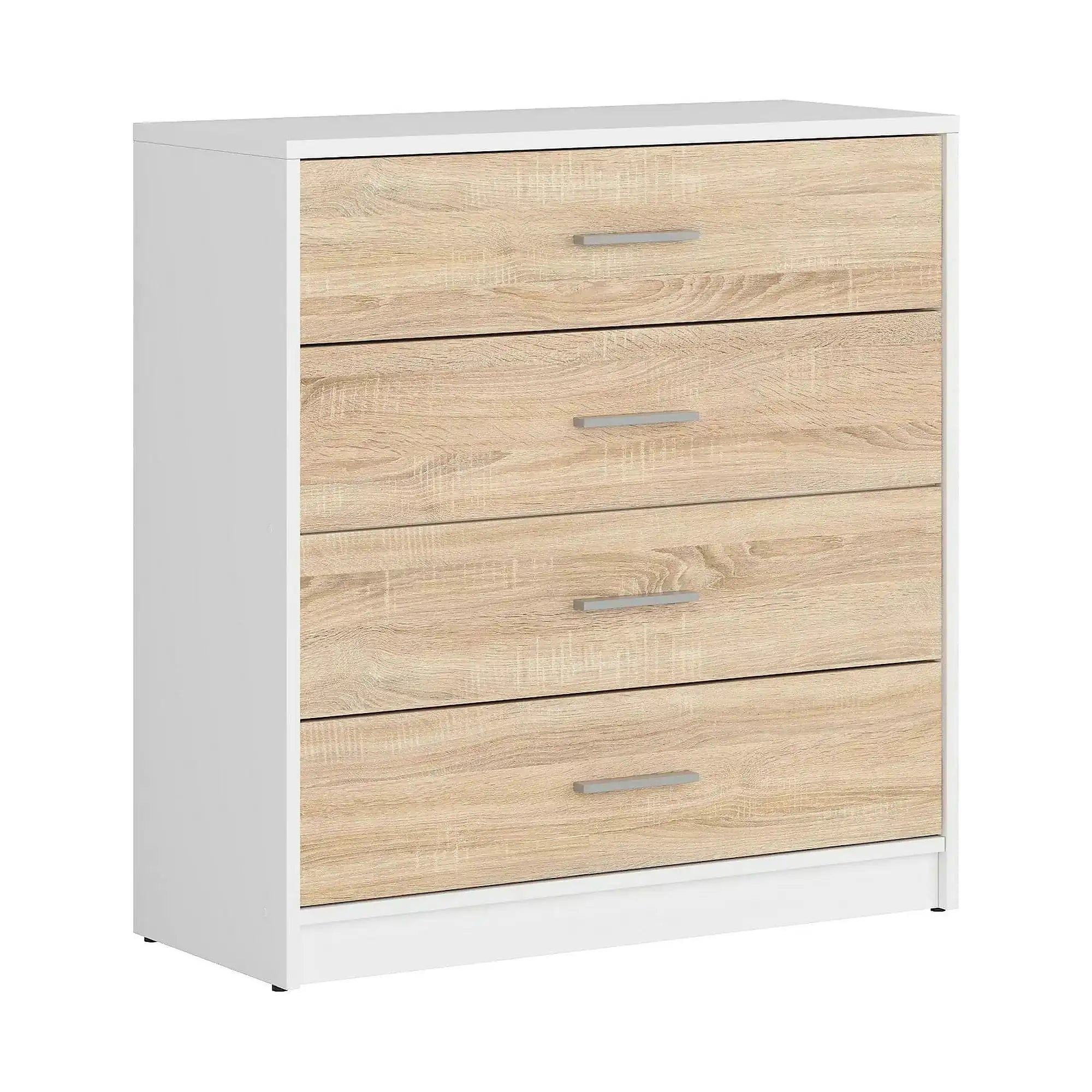 Comoda NEPO PLUS, stejar sonoma/alb, PAL, 80x34x84 cm