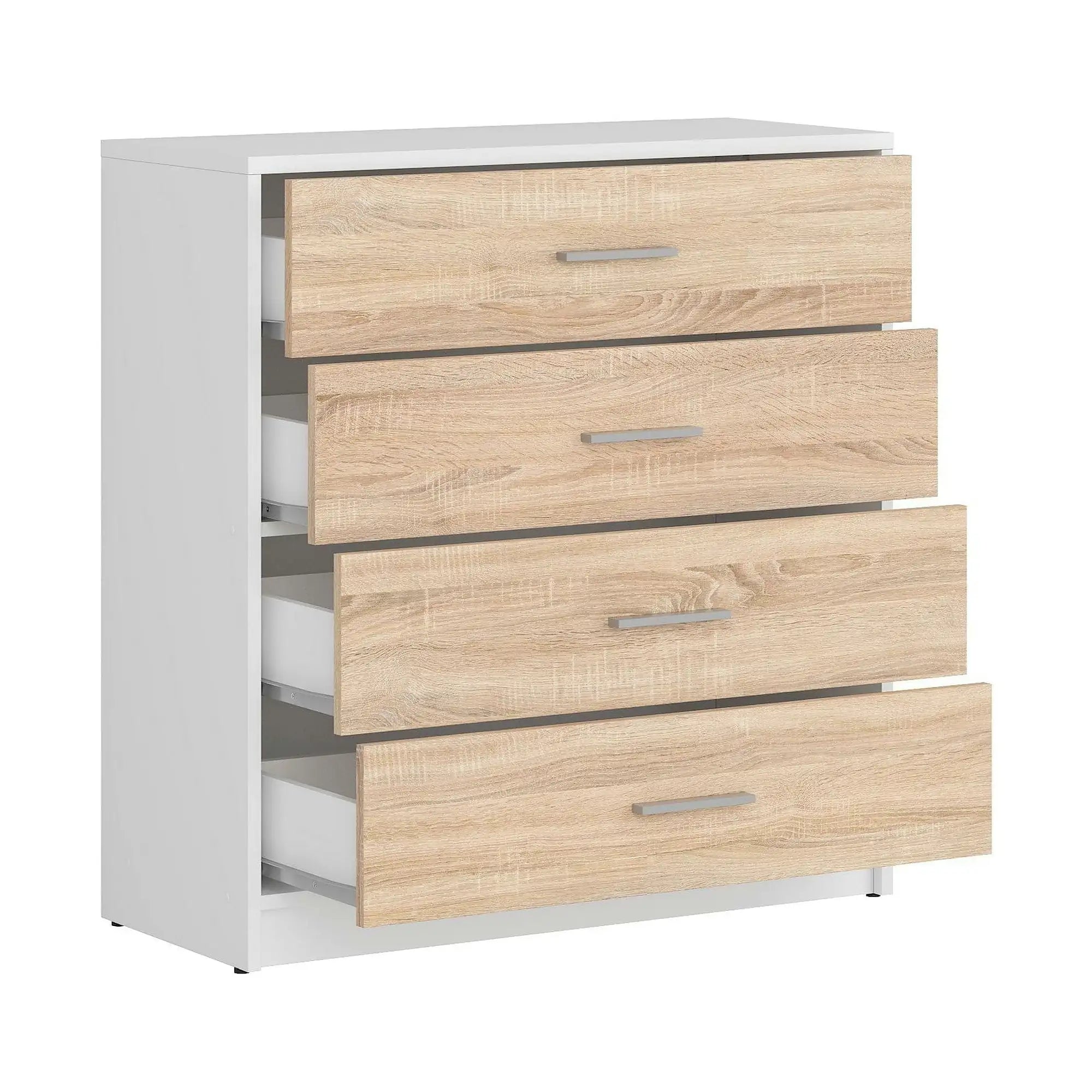 Comoda NEPO PLUS, stejar sonoma/alb, PAL, 80x34x84 cm