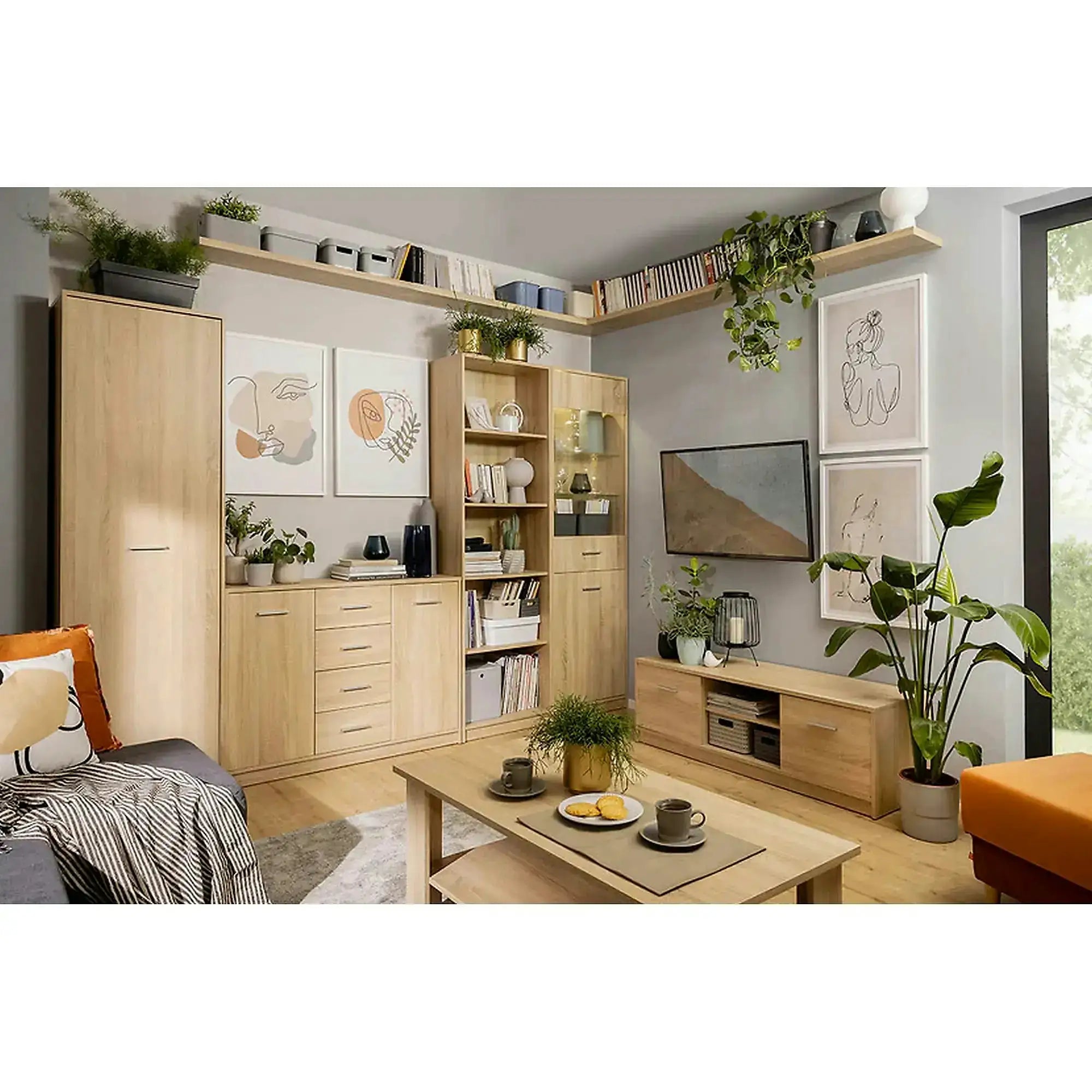 Comoda NEPO PLUS, stejar sonoma, PAL laminat, 119x34x84 cm