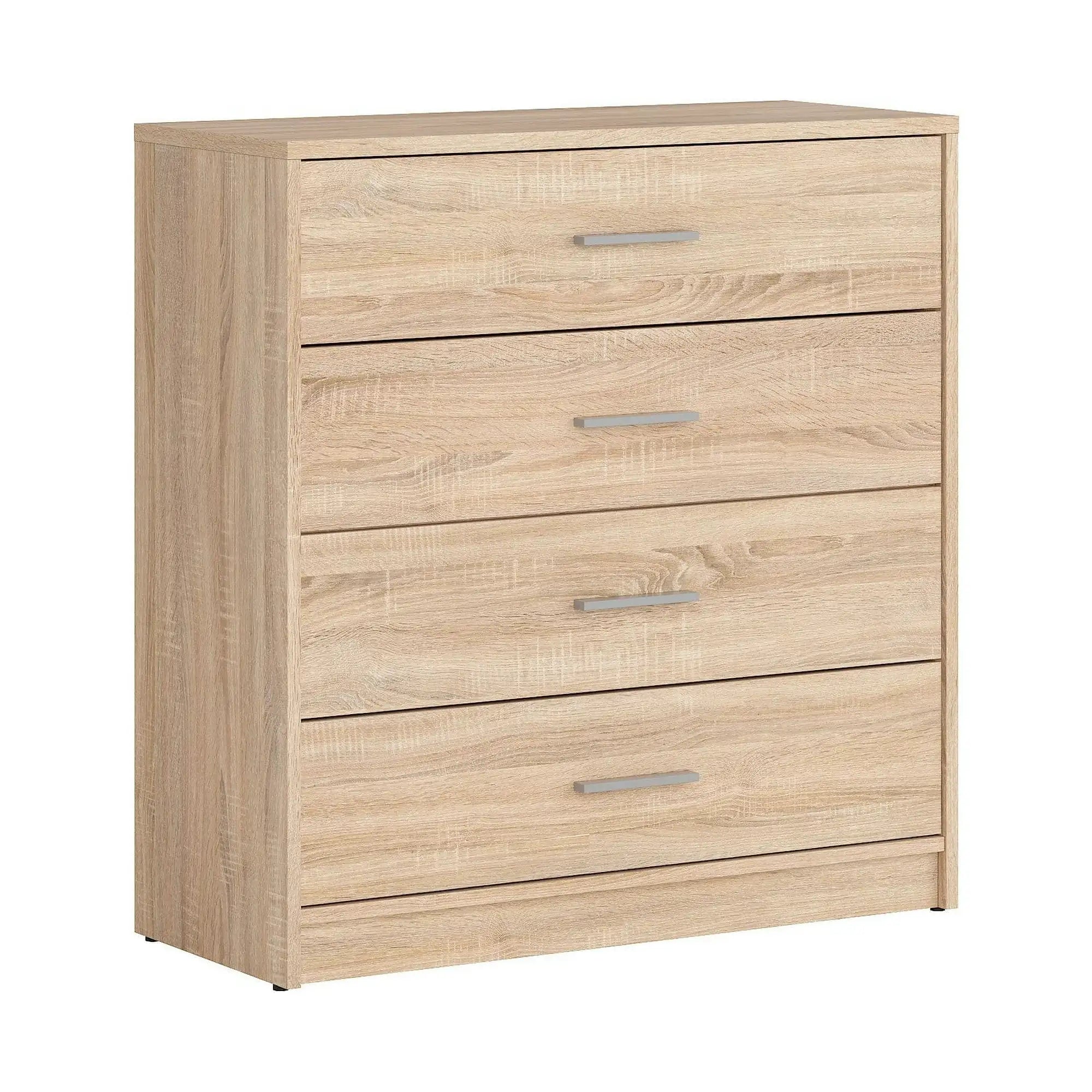 Comoda NEPO PLUS, stejar sonoma, PAL laminat, cu 4 sertare, 80x34x84 cm
