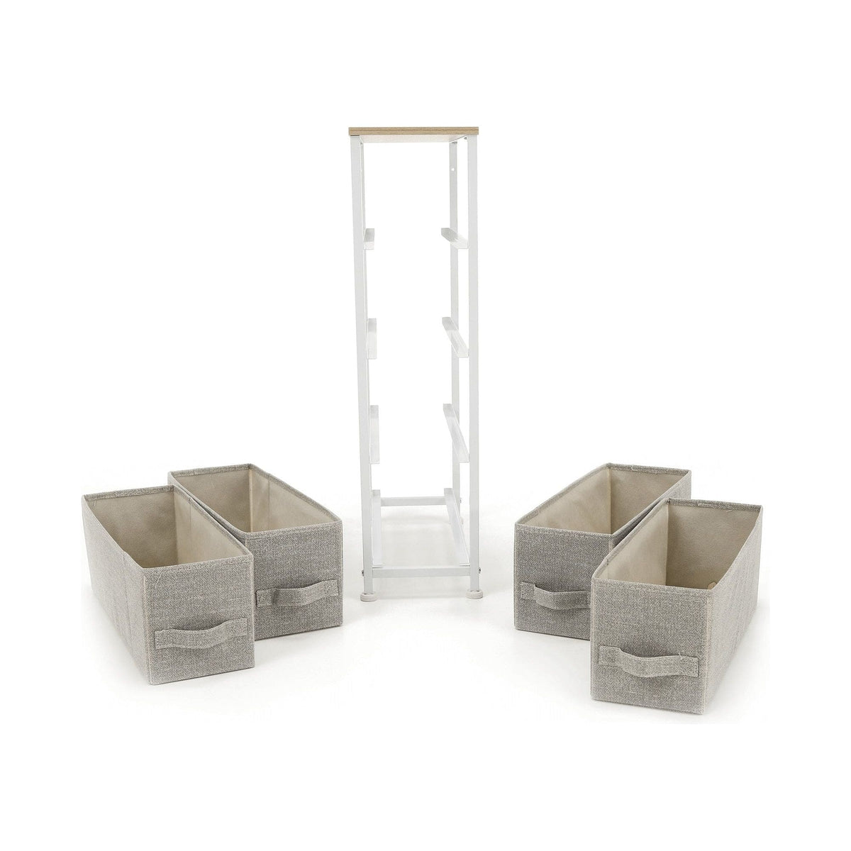 Comoda OFELIA TYP 2, alb/bej/gri, 48x20x76 cm