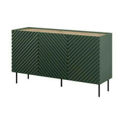 Comoda ONDA, verde inchis/stejar, PAL laminat, 150x45x85 cm