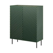 Comoda ONDA, verde inchis/stejar, PAL laminat, 98x45x127 cm