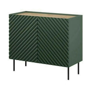 Comoda ONDA, verde inchis/stejar, PAL laminat, 98x45x85 cm