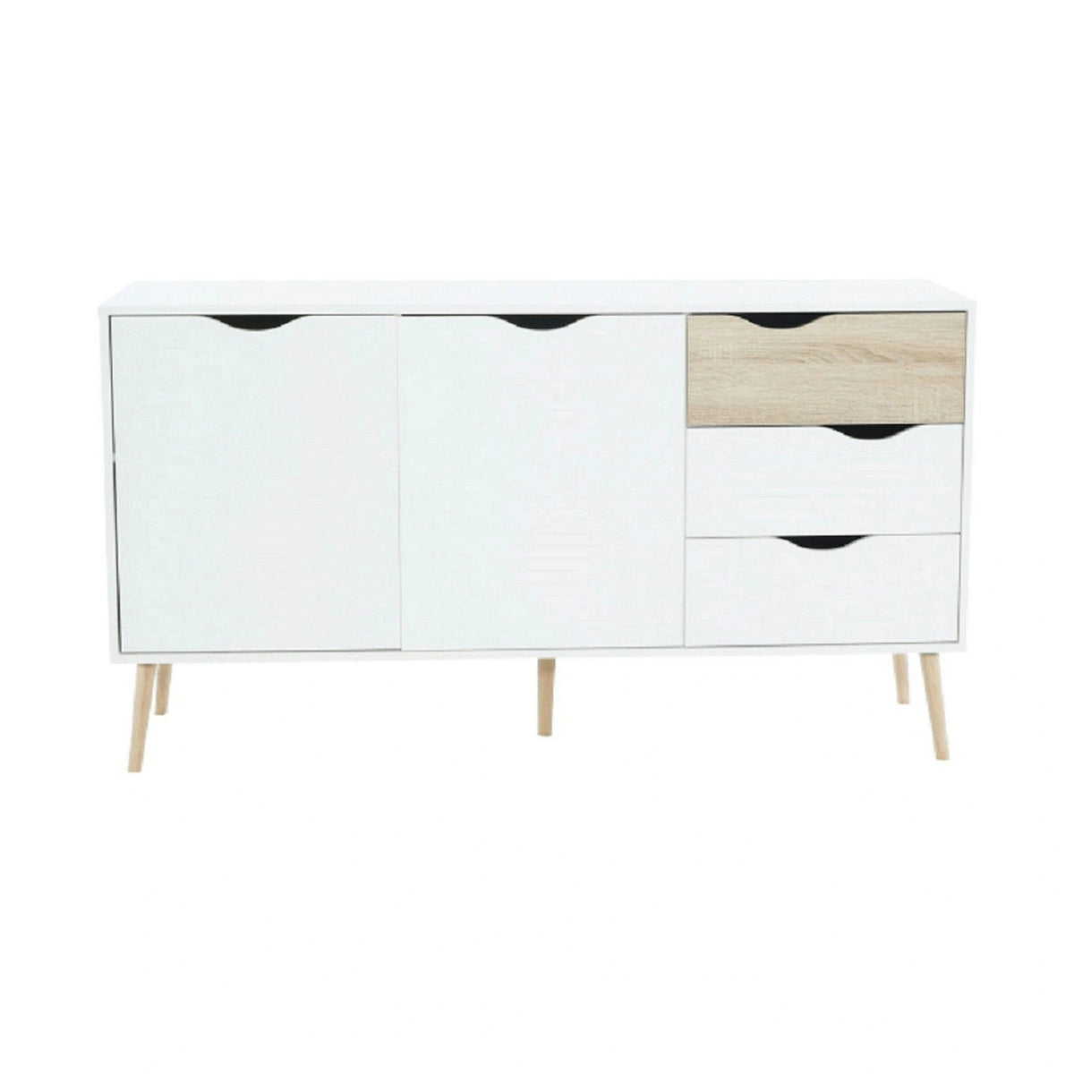 Comoda OSLO 75381, alb, stejar sonoma, PAL melaminat, 147x39x81 cm