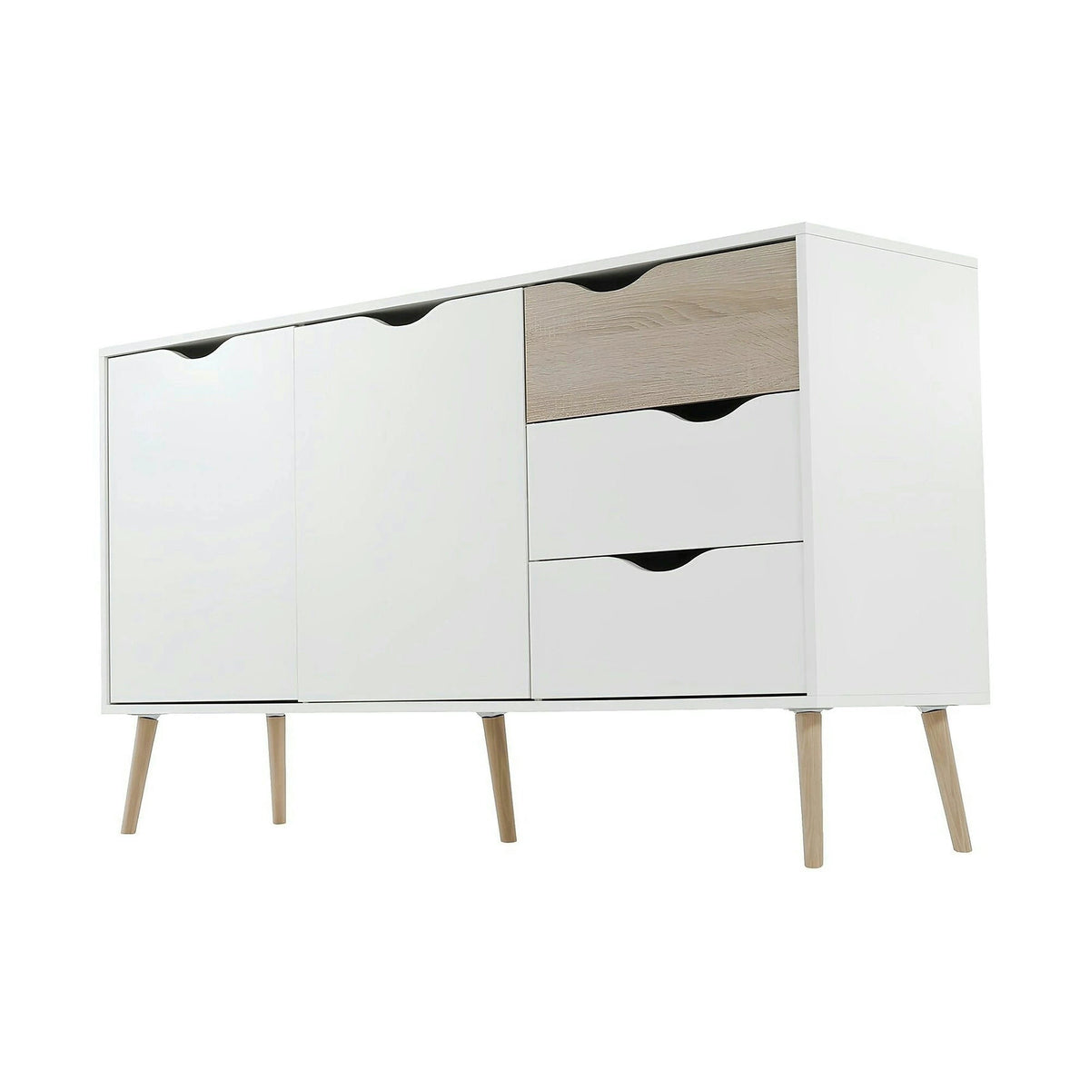 Comoda OSLO 75381, alb, stejar sonoma, PAL melaminat, 147x39x81 cm