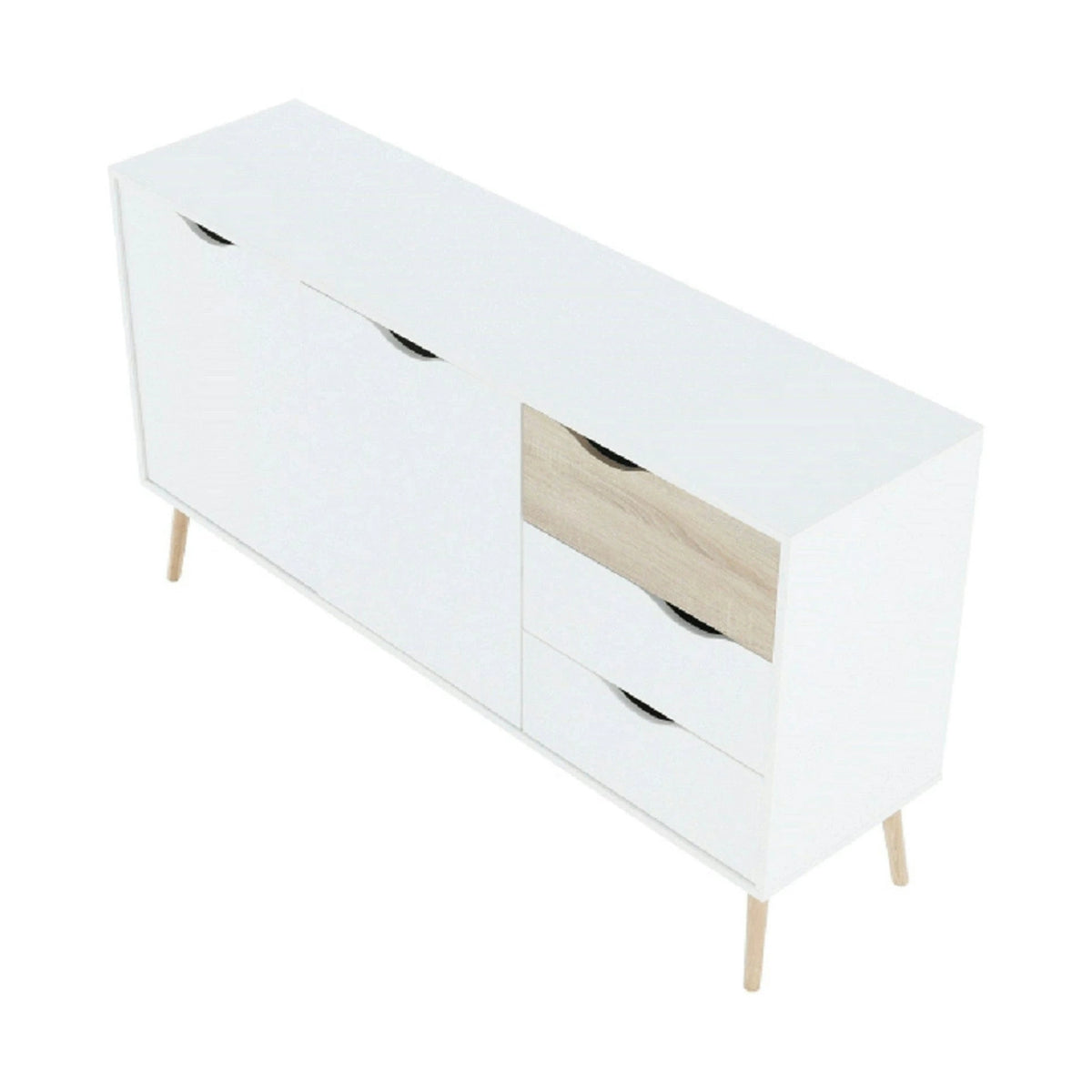 Comoda OSLO 75381, alb, stejar sonoma, PAL melaminat, 147x39x81 cm