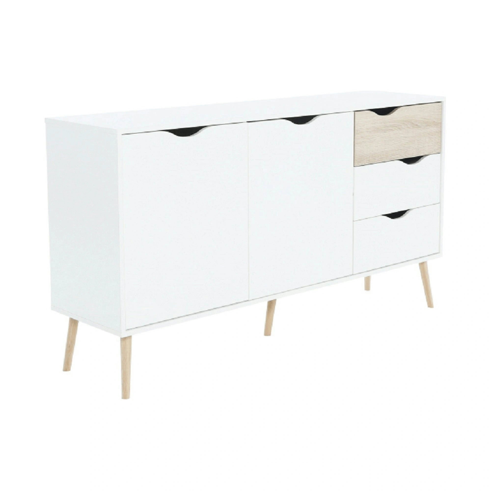 Comoda OSLO 75381, alb, stejar sonoma, PAL melaminat, 147x39x81 cm