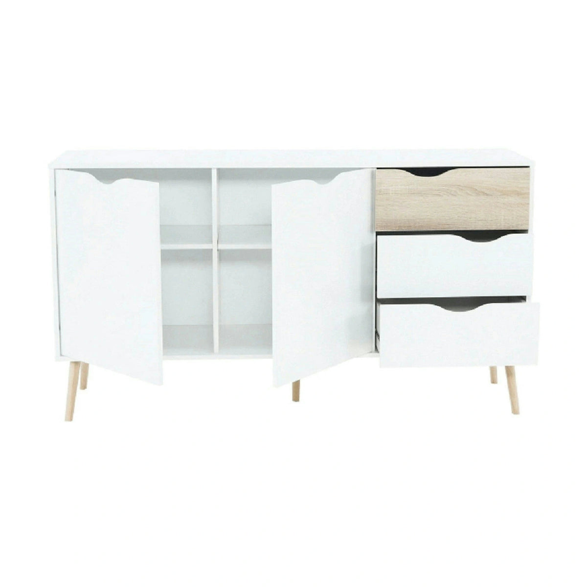 Comoda OSLO 75381, alb, stejar sonoma, PAL melaminat, 147x39x81 cm