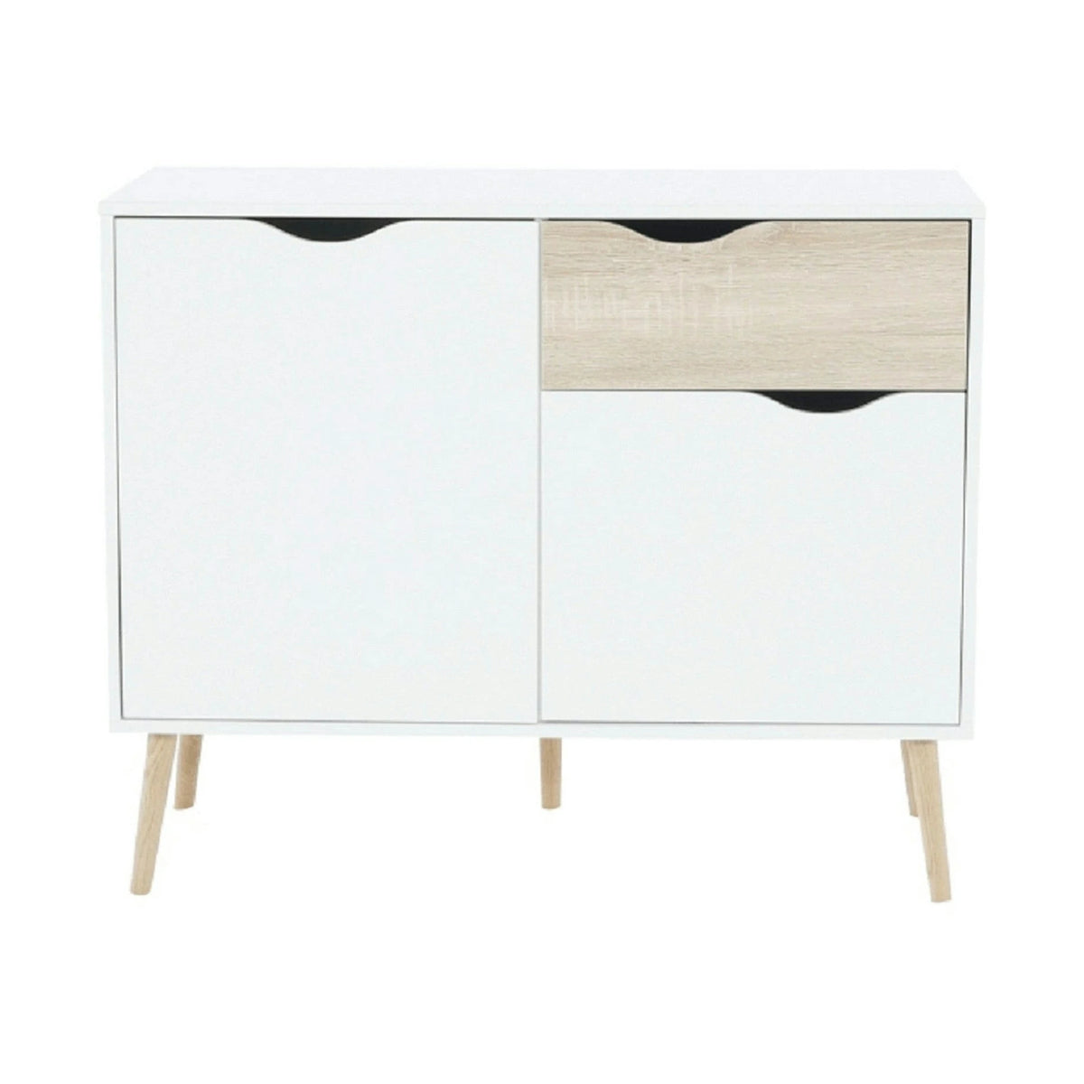 Comoda OSLO 75387, alb, stejar sonoma, PAL melaminat, 98x39x81 cm