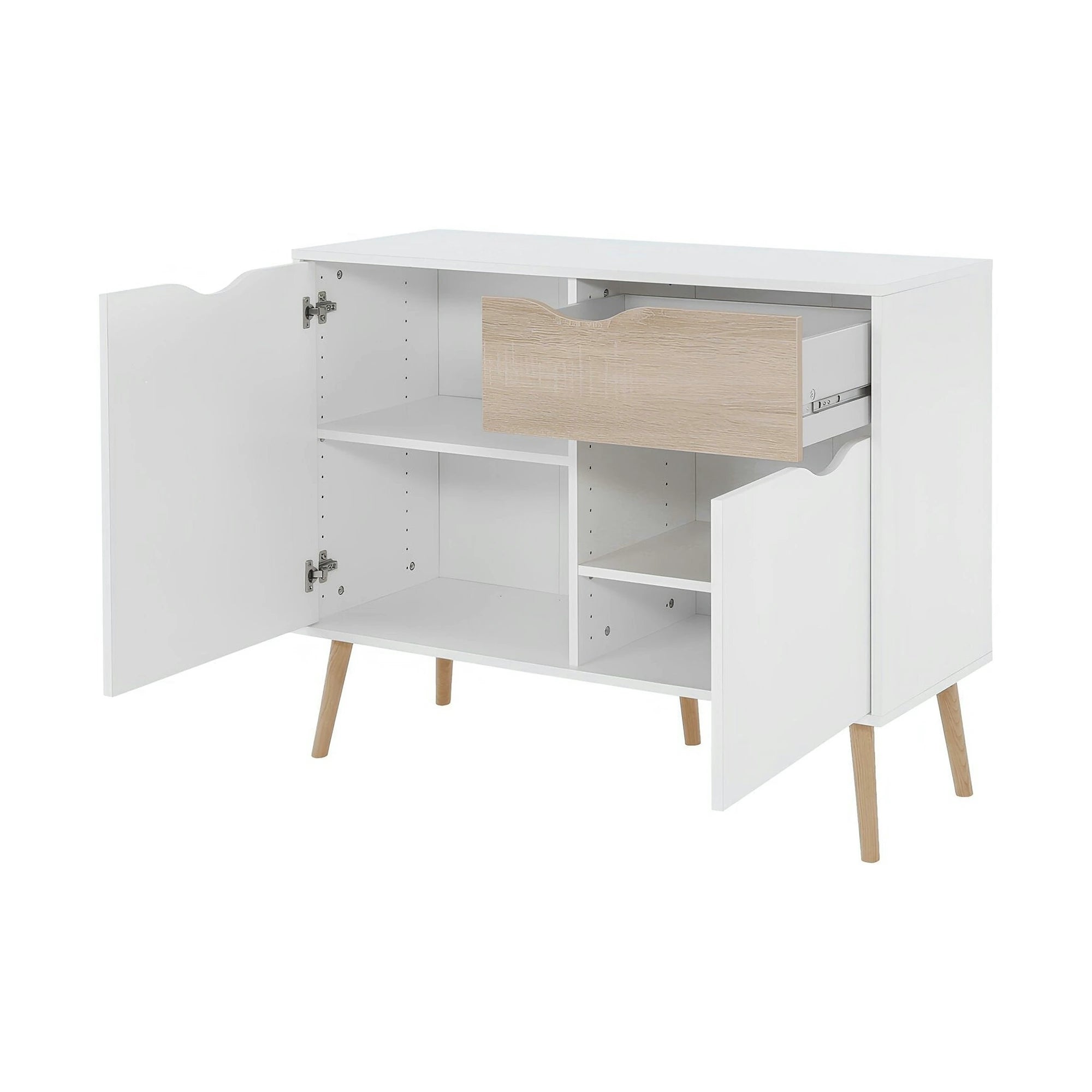 Comoda OSLO 75387, alb, stejar sonoma, PAL melaminat, 98x39x81 cm