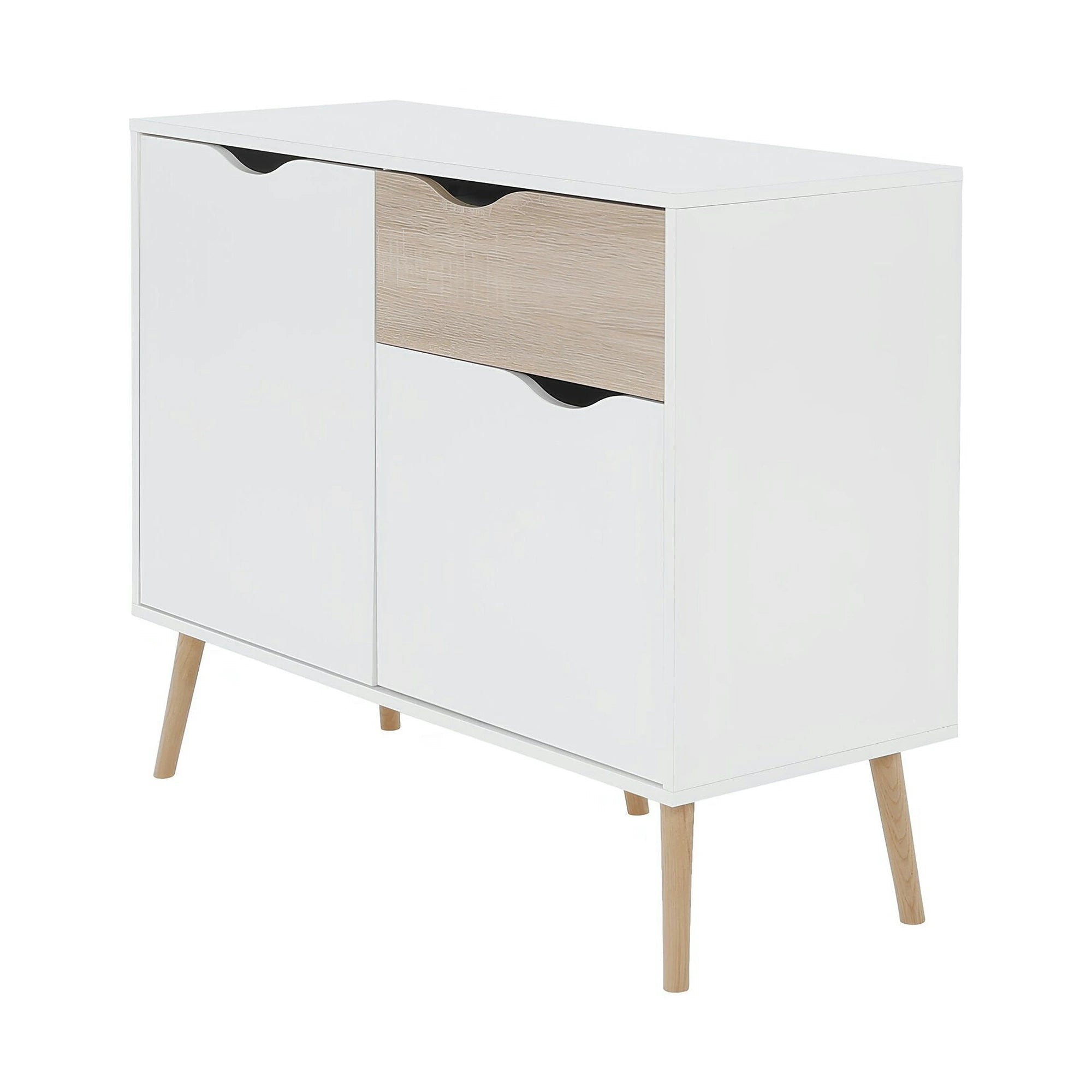 Comoda OSLO 75387, alb, stejar sonoma, PAL melaminat, 98x39x81 cm