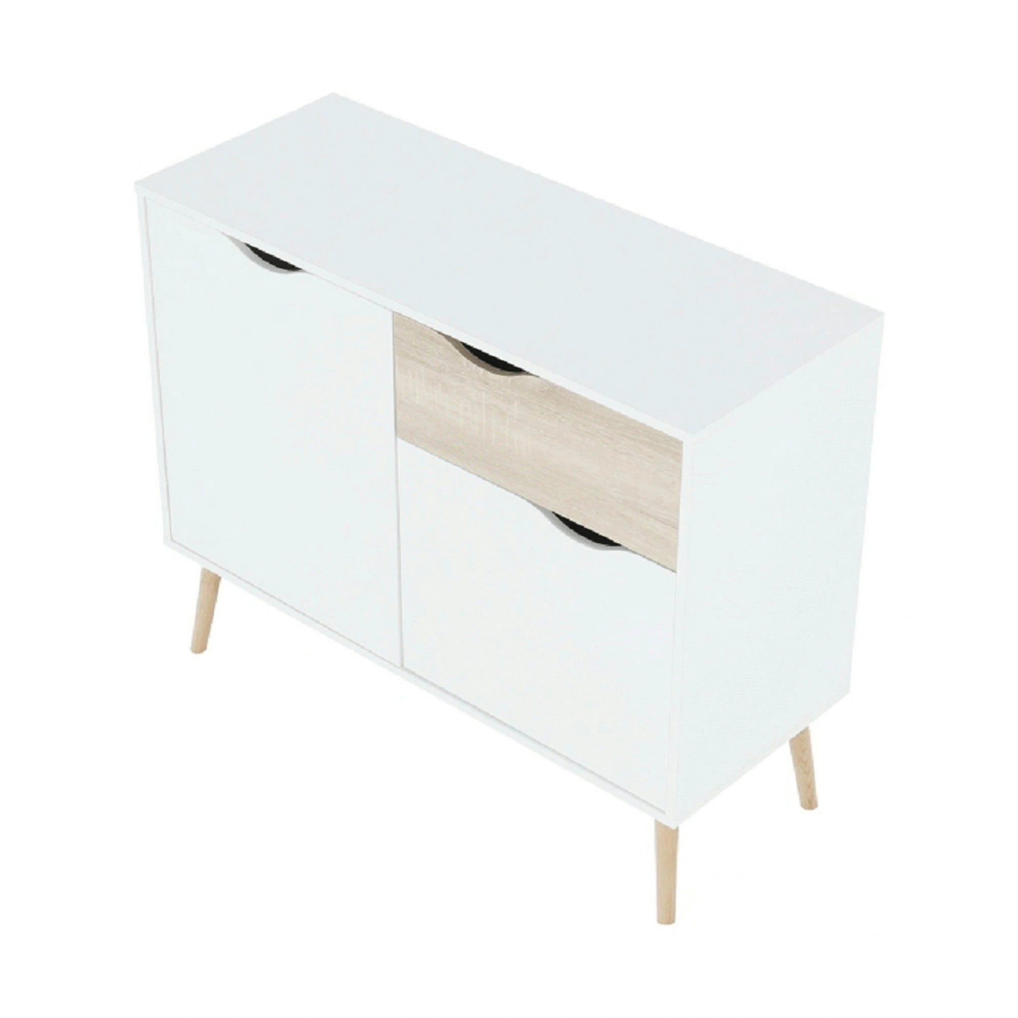 Comoda OSLO 75387, alb, stejar sonoma, PAL melaminat, 98x39x81 cm