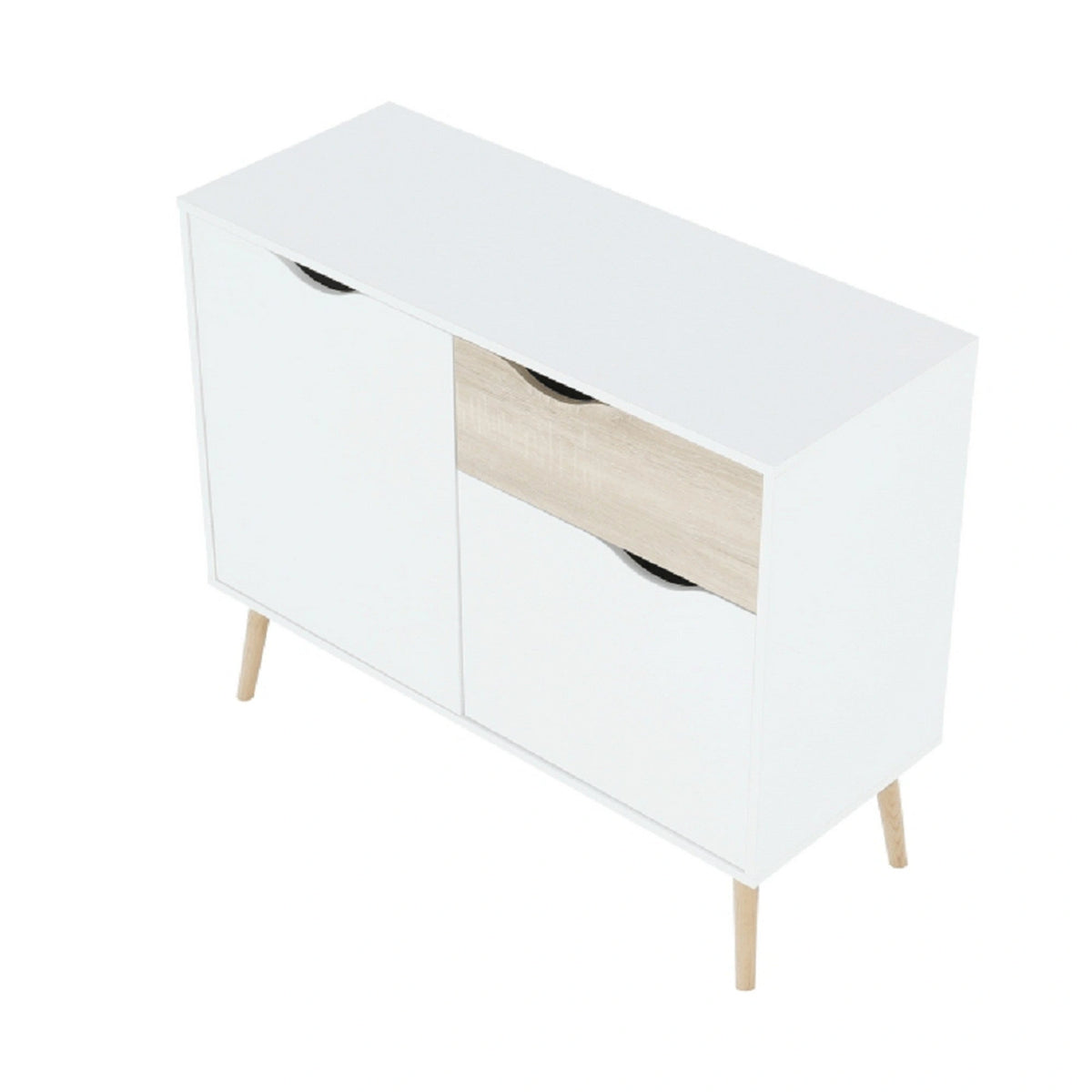 Comoda OSLO 75387, alb, stejar sonoma, PAL melaminat, 98x39x81 cm