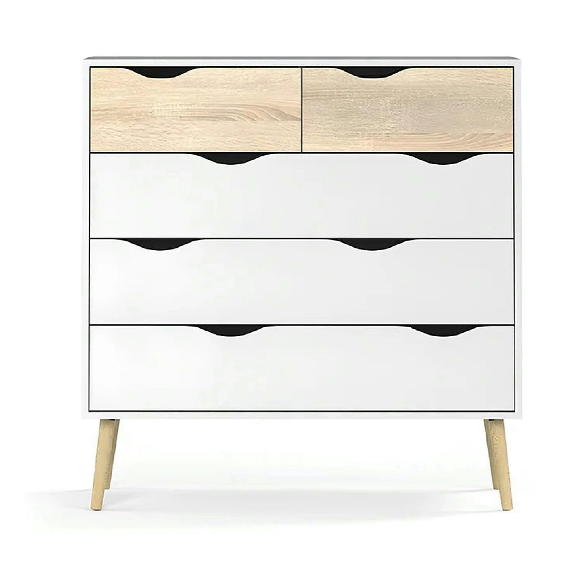 Comoda OSLO 75456, stejar sonoma/alb, DTD laminat, 99x39x101 cm