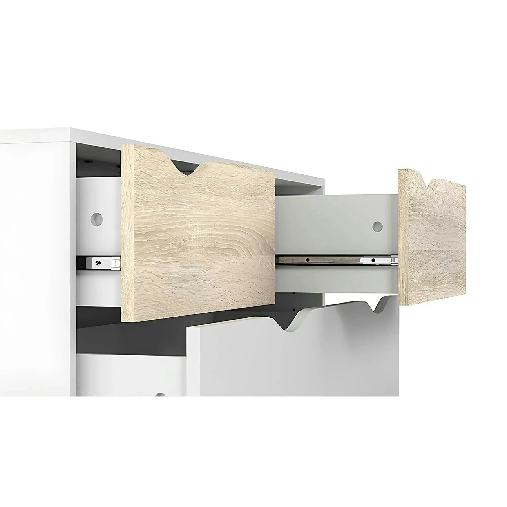 Comoda OSLO 75456, stejar sonoma/alb, DTD laminat, 99x39x101 cm