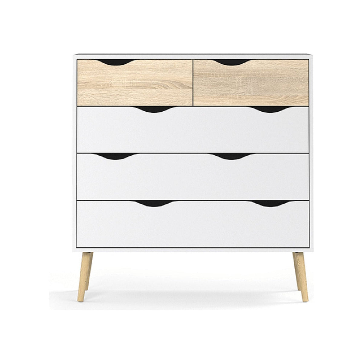 Comoda OSLO 75456, stejar sonoma/alb, DTD laminat, 99x39x101 cm