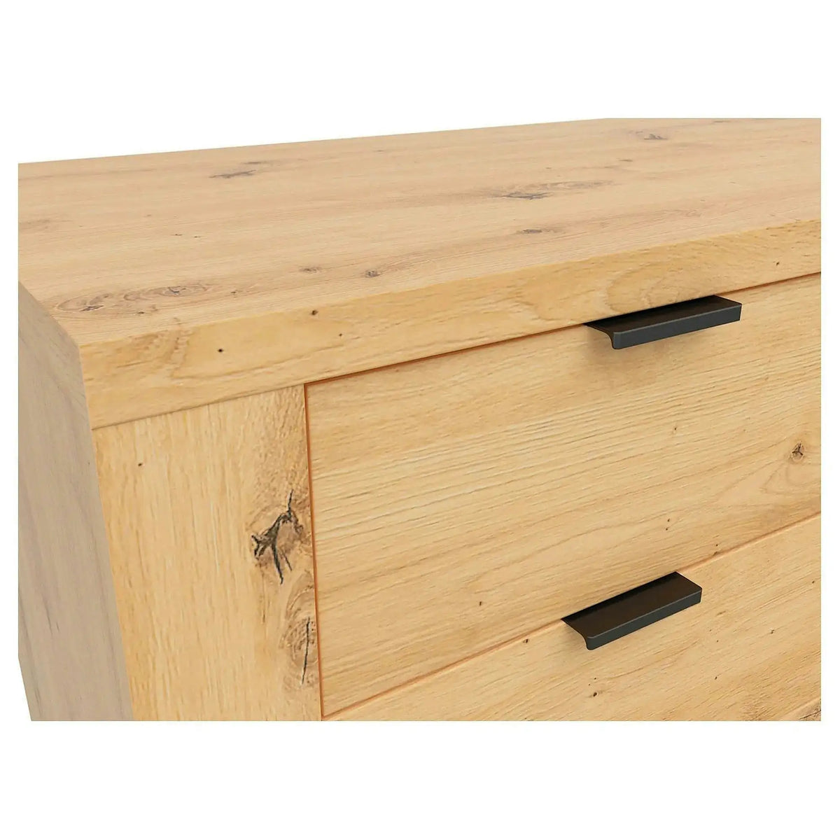 Comoda OSTIA, stejar artisan/negru, PAL, 161x42x85 cm