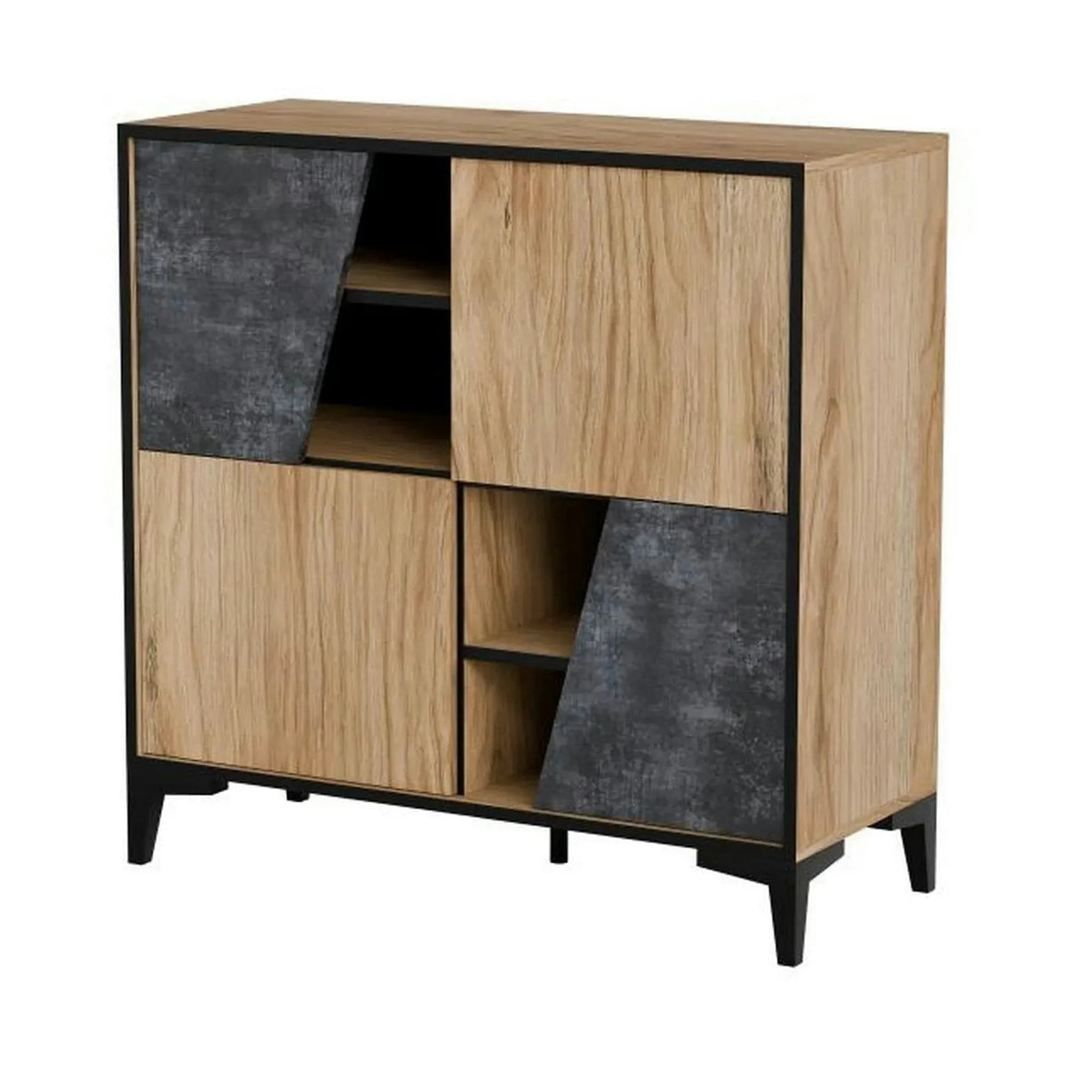 Comoda OVO, stejar/gri beton, PAL laminat, 90x38x90 cm