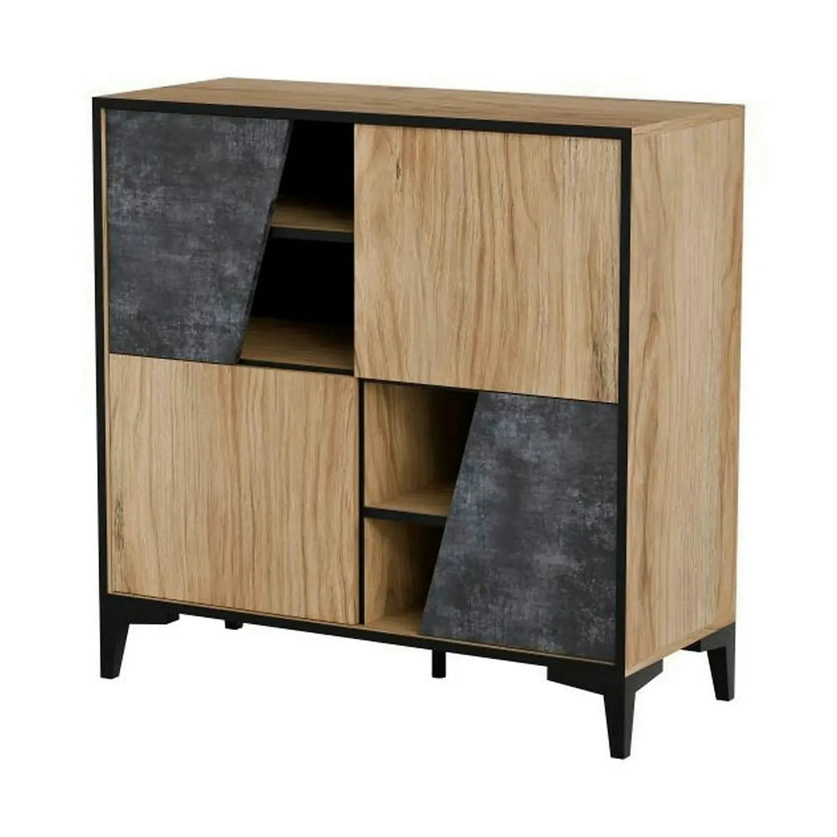 Comoda OVO, stejar/gri beton, PAL laminat, 90x38x90 cm